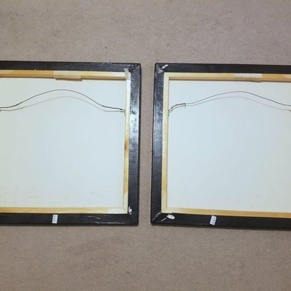 Canvas paintings wall art or wall decor, blue, turquoise, brown, gold - Picture 4 of 4